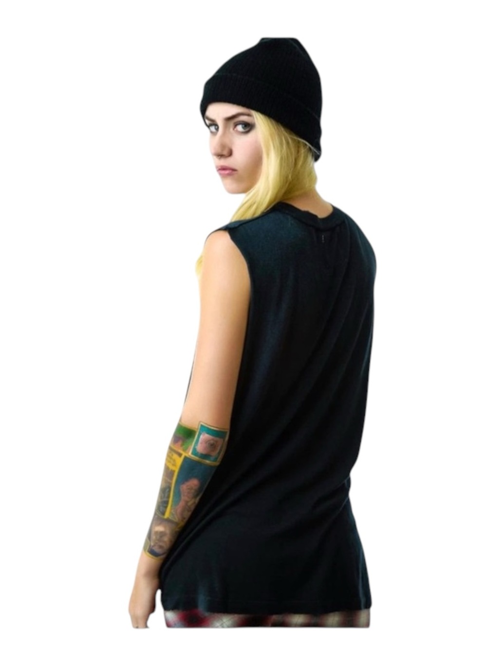 HTF: Ash Costello’s UNIF ☢︎︎ No Sh!t Givers Muscle Tee Tank ☢︎︎ Fade Black ☢︎︎ S - Picture 14 of 16